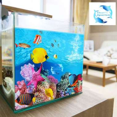 WALLPAPER AQUARIUM UK TINGGI 50 CM BACKGROUND AQUARIUM 3D PERMETER (1 METER)
