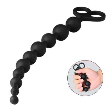 34cm Long Small Anal Beads Silicone Butt Plug Anal Balls Sex Toys For Adult Anus butt plug black