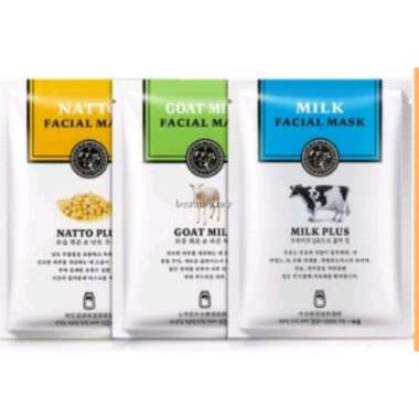 Rorec Goat Milk Natto Facial Mask Masker Susu Kambing Whitening Glowing NATTO PLUS