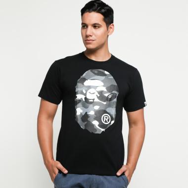 A Bathing Ape City Camo Big Ape Head Tee T-Shirt Pria - Black