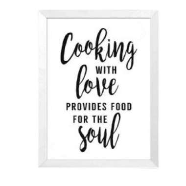 Hiasan Dinding Dapur 21x30 Dekorasi Dapur Pajangan Dinding Home Decor Tema Cooking With Love PUTIH