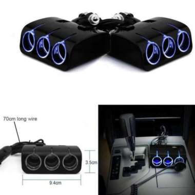 charger hp mobil splitter 3 way lighter usb charger 12 v mobil inova fortuner avanza xenia sigra cal