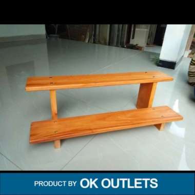 rak pot bunga kayu murah dan unik alami kayu