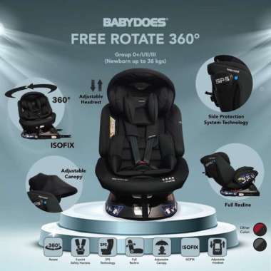 BabyDoes CH 8749 Free Rotate 360 Car Seat black