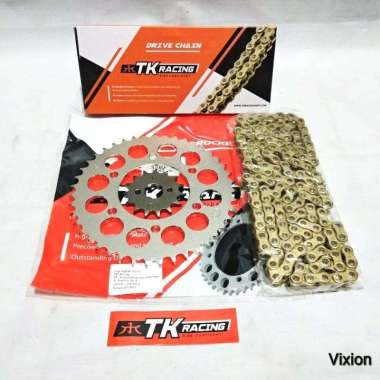 Gear set Vixion lama NVL TK racing 428 428x14 Chrome
