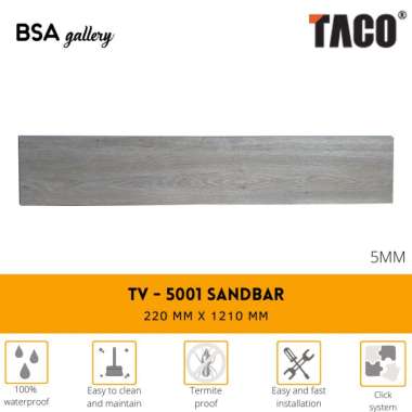 TACO VINYL 5MM TV 5001 SANDBAR / LANTAI KAYU VINYL CLICK SYSTEM