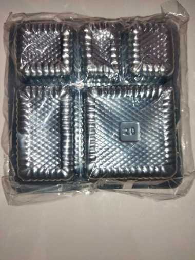Mika Tray Plastik Sekat 5 Untuk Box Dus kotak nasi Uk.20X20--Isi 50 Pcs