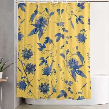 Shower Curtain / Korden / Gorden / Tirai Kamar Mandi Flower 180 x 180