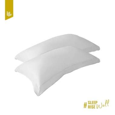 IndoLinen - PIllow Case / Sarung Bantal Frame Putih Polos 100% Katun TC 300 50 x 75 cm