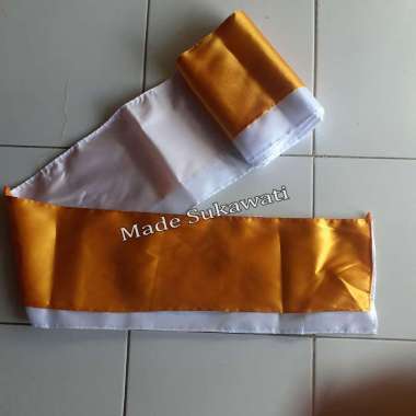 Kain ider ider kain peles lapis 2 harga per 1meter wastra hiasan dekorasi khas bali Putih kuning