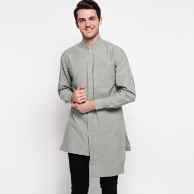 VM Baju Koko Panjang Gamis Koko Muslim Pria [GM-027] L Hijau Muda