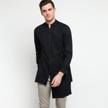 VM Baju Koko Panjang Gamis Koko Muslim Pria [GM-027] L Hitam