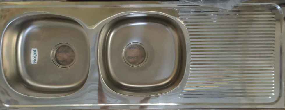 kitchen sink bak cuci piring royal dua lubang panjang