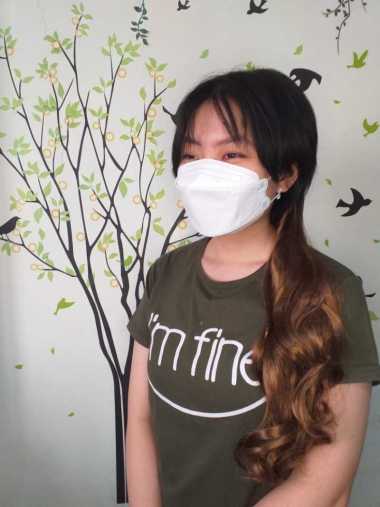 Wig Rambut Wanita Model Panjang UK 55 CM Bergelombang Rambut Palsu Wanita COKLAT MUDA
