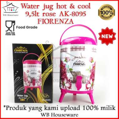 water jug fiorenza motif rose 9.5liter AK-8095 / dispenser air / termos air panas tahan lama