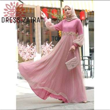 ZAIRA MAXI DRESS WANITA eD GAMIS DOTILLE ZAIRA FASHION MUSLIM baju pesta wanita gamis pesta gaun pes