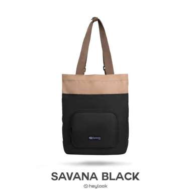 HEYLOOK Official - Tote Bag Savana Tas Ransel Multyfungsi Backpack Pria Wanita Kuliah Black