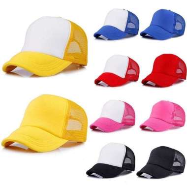 Topi Trucker Jaring Polos / Topi Jaring Kuning