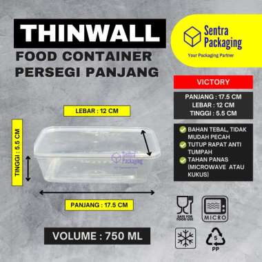 Victory - Kotak Makan Plastik 750ml / Thinwall / Food Container - VICTORY - PACK
