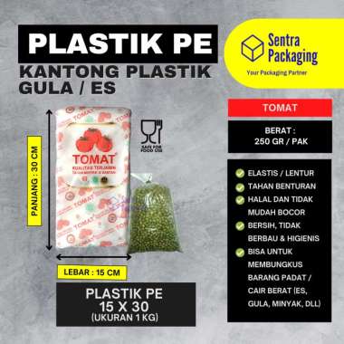 Plastik PE Tomat 15 x 30 cm / plastik es / gula / plastik 1 kg
