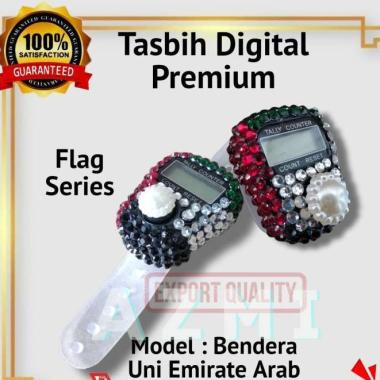 Terbaru !!! Tasbih Digital Premium Flag Series Tasbih Hias Blink Diamond Uni Emirates Arab Series