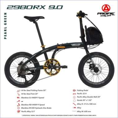 Sepeda Lipat 20" 2980 RX 9.0 PACIFIC Abu-abu