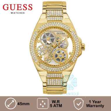 GUESS GW0323G2 Original BIG REVEAL Jam Tangan Pria Analog Gold