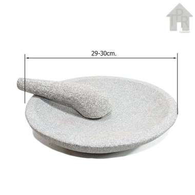 Set Cobek Ulekan Batu Asli Talaga - Oval D29