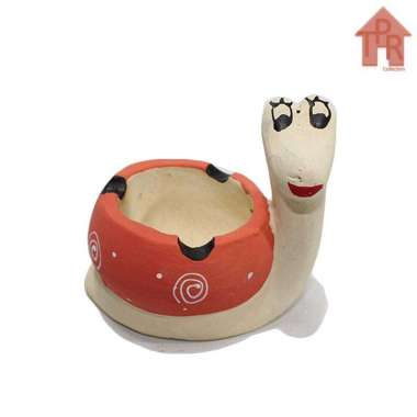 Prakarya  Tanah Liat Siput Mini Asbak  Orange