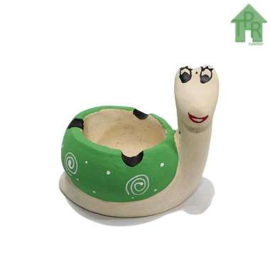 Prakarya  Tanah Liat Siput Mini Asbak  Hijau