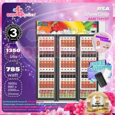 SHOWCASE RSA 3 PINTU AMETHYST DISPLAY COOLER 1350 LITER 10RAK NO FROST