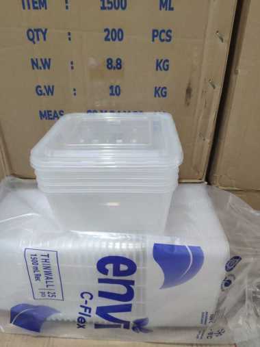 Thinwall 1500 ml Square + Tutup Merk ENVI C-FLEX
