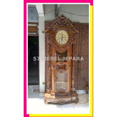 Jam hias berdiri kayu jati jam hias besar jati ukir Jepara