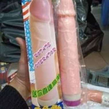 (Jual Dildo)Sex Toys Wanita Dildo Getar Goyang - Grab/Gosend M Warna Kulit