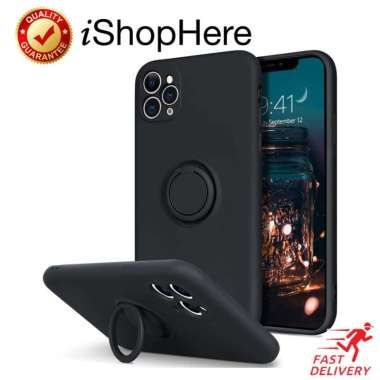 Casing Ring Holder Silicone Soft Case iPhone 11 11 Pro Max iPhone 11 Pro Hijau