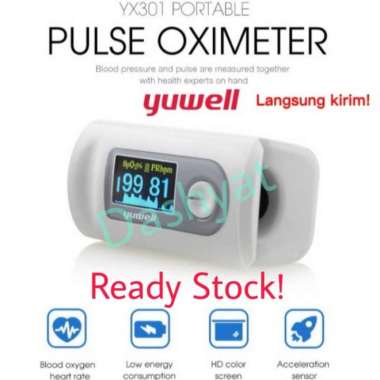 Yuwell YX301 OXYMETER cek kadar Oksigen darah fingertip pulse oximeter 100 % ORIGINAL Multicolor