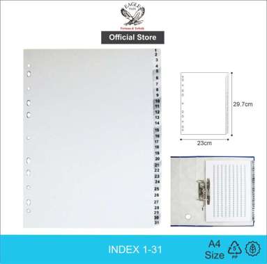 EAGLE Pembatas Binder A4 1-31 TABS / Odner Divider Index / File Divider Index