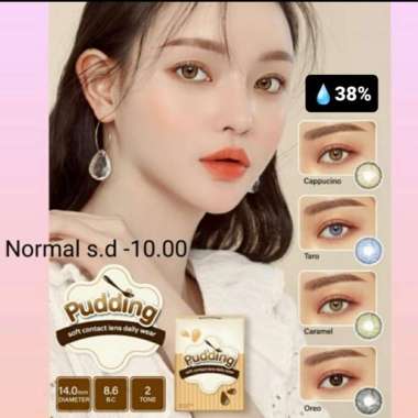 Softlens Pudding By Eos Cappucino Normal Minus S.D 10.00 Dia.14Mm CARAMEL MINUS