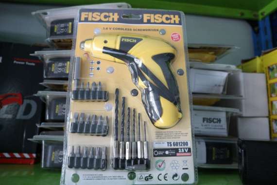 Bor Charger Bor Cas FISCH Mesin Bor Listrik Tanpa Kabel Obeng Tangan Baterai Cordless Mini Bor Obeng