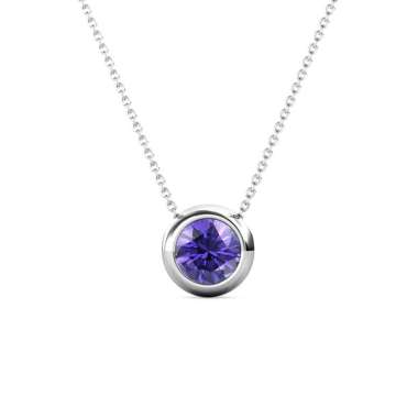 Birth Stone Moon Pendant - Kalung Crystal by Her Jewellery Amethyst
