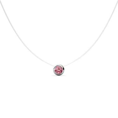 Birth Stone Moon Pendant - Kalung Crystal by Her Jewellery Indian Pink