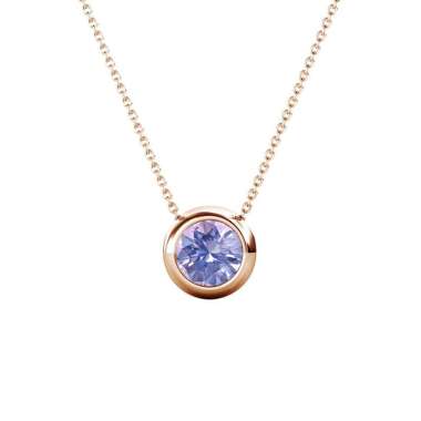 Birth Stone Moon Pendant - Kalung Crystal by Her Jewellery June Rose Gold