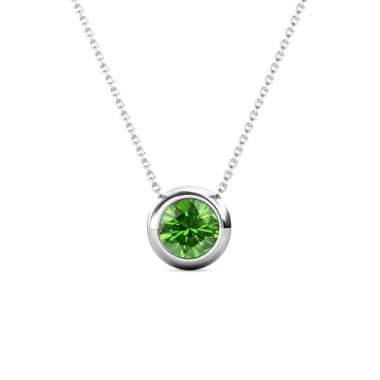 Birth Stone Moon Pendant - Kalung Crystal by Her Jewellery Peridot