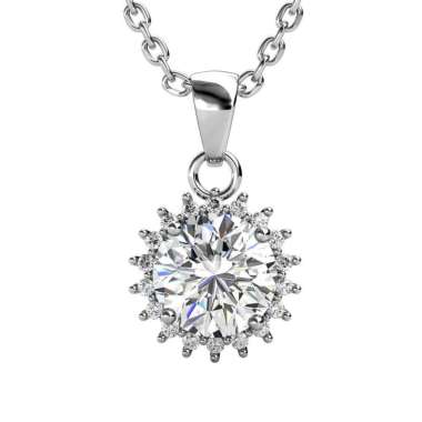Florale Pendant - Kalung Moissanite diamond GRA Certifiate