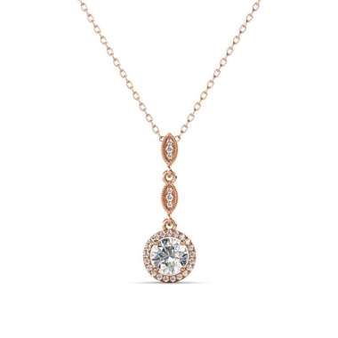 Mon Elagance Pendant - Kalung Moissanite Diamond by Her Jewellery GRA Rose Gold