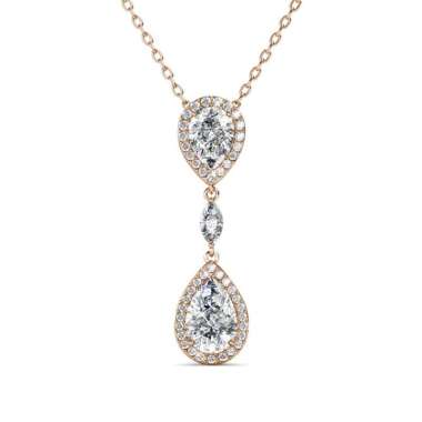 Layla Drop Pendant - Kalung Crystal by Her Jewellery Rose Gold