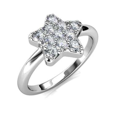 Star Blitz Ring - Cincin Crystal by Her Jewellery - White Gold 7