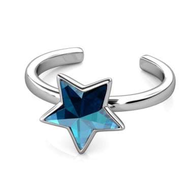 Star Ring - Cincin Crystal by Her Jewellery - Blue Adjustable