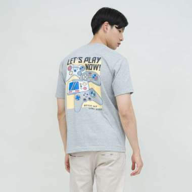 kaos pria lengan pendek abu-abu game houseofcuff X little fresco S