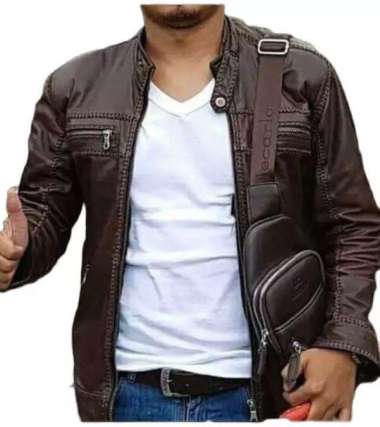 JAKET KULIT MODEL SULAM / JAKET KULIT DOMBA ASLI GARUT 100% MODEL SULAM Jaket Kulit Pria Asli Hitam 